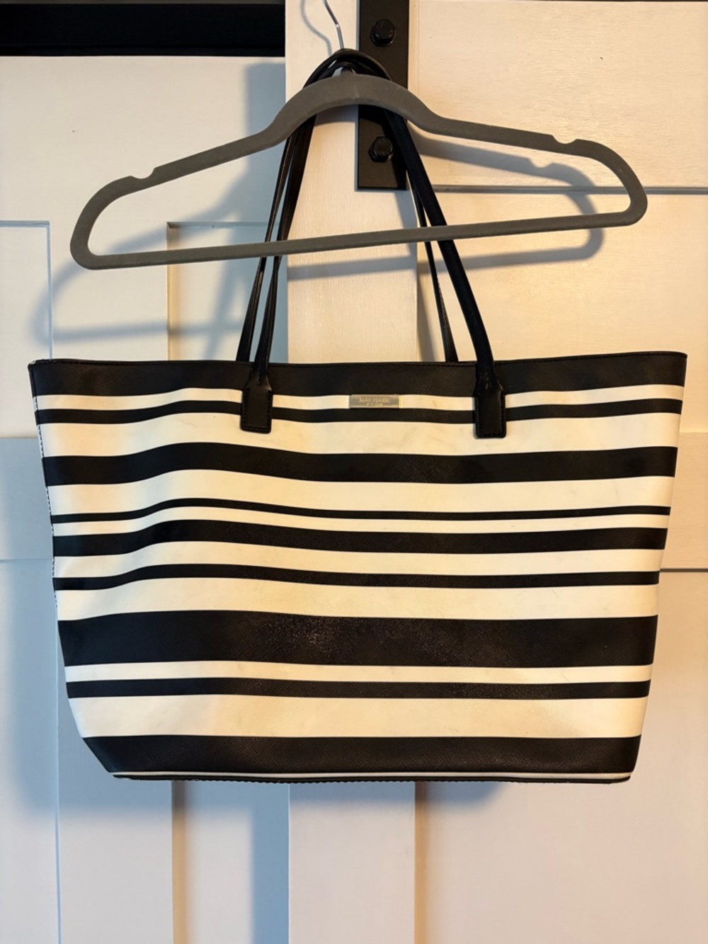 Kate Spade Black & White Striped Tote Bag